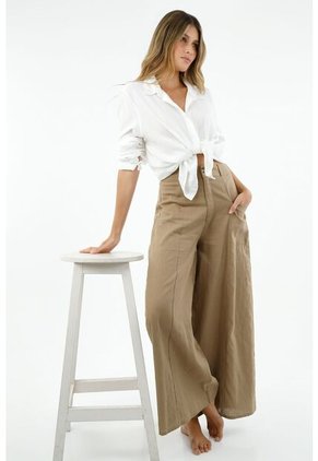 Pantalón Café Para Mujer