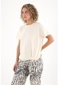 Topmark Camiseta Con Detalle Anudado Crudo Para Mujer de topmark