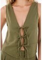 Topmark Camisa Con Ajuste De Tiras En Frente Verde Para Mujer de topmark