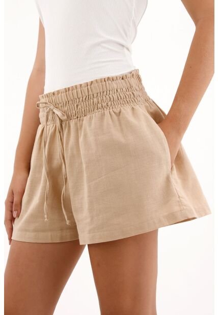 Topmark Short Con Pretina Elástica Y Bolsillos Crudo Para Mujer