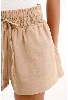 Topmark Short Con Pretina Elástica Y Bolsillos Crudo Para Mujer