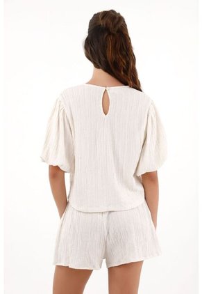 Topmark Camisa Con Mangas Abombachadas Crudo Para Mujer