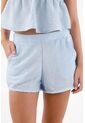 Topmark Bermuda Para Mujer En Poliéster Celeste Fit Relajado Con Bajo Redondeado de topmark