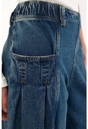 Topmark Jean Balloon De Pretina Elástica Azul Para Mujer