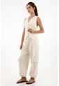 Pantalón Jogger Tipo Tweed Crudo Para Mujer de topmark