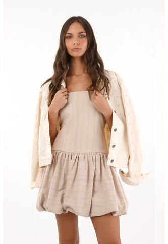 Topmark Vestido Corto De Silueta Globo Crudo Para Mujer topmark