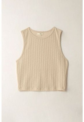 Topmark Camiseta Manga Sisa Tejida Crudo Para Mujer