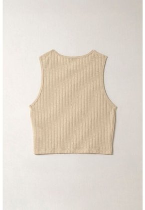 Topmark Camiseta Manga Sisa Tejida Crudo Para Mujer