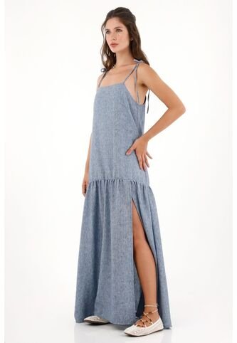 Topmark Vestido Largo De Tiras Azul Para Mujer topmark