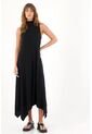 Topmark Vestido Largo En Rib Negro Para Mujer de topmark