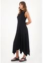 Topmark Vestido Largo En Rib Negro Para Mujer de topmark