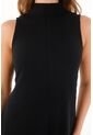 Topmark Vestido Largo En Rib Negro Para Mujer de topmark