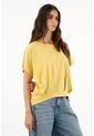 Camiseta Amarilla Cuello Redondo Para Mujer de topmark