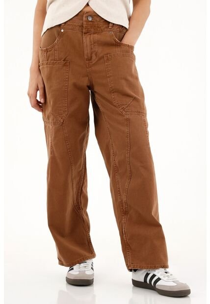 Topmark Pantalón Tiro Medio Con Teñido Overdye Para Mujer