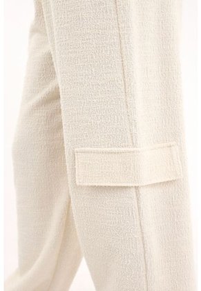 Pantalón Jogger Tipo Tweed Crudo Para Mujer