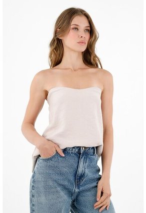Topmark Camisa Strapless Crudo Para Mujer