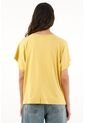 Camiseta Amarilla Cuello Redondo Para Mujer de topmark