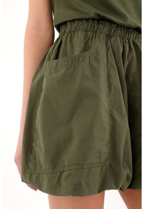 Topmark Vestido Corto Con Bolsillos De Parche Verde Para Mujer