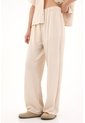 Pantalón Recto Crudo En Tejido De Punto Para Mujer de topmark
