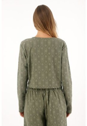 Topmark Camiseta Tejida Con Tiras Que Anudan Verde Para Mujer