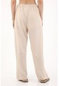 Pantalón Recto Crudo En Tejido De Punto Para Mujer de topmark