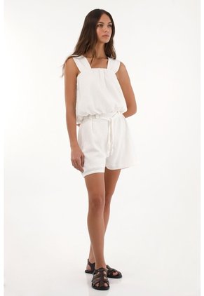 Topmark Short De Tela Con Textura Crudo De Ajuste Cómodo Para Mujer