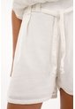 Topmark Short De Tela Con Textura Crudo De Ajuste Cómodo Para Mujer de topmark
