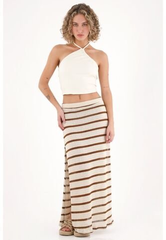 Topmark Camiseta Crop De Tiras Que Anudan En Cuello Crudo Para Mujer topmark