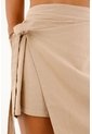 Topmark Falda Short Crudo Con Tapa Delantera Para Mujer de topmark