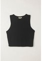 Topmark Camiseta Manga Sisa Tejida Negra Para Mujer de topmark