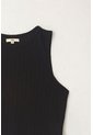 Topmark Camiseta Manga Sisa Tejida Negra Para Mujer de topmark
