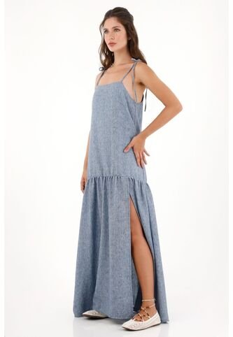 Topmark Vestido Largo De Tiras Azul Para Mujer topmark