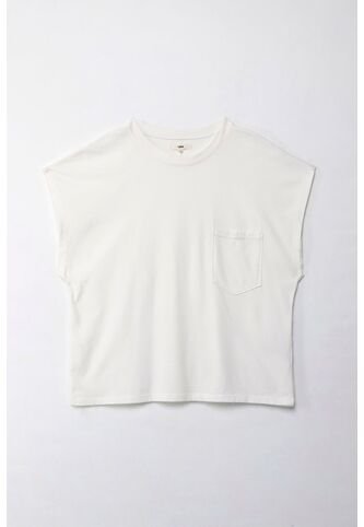 Topmark Camiseta Manga Corta Con Bolsillo Crudo Para Mujer topmark
