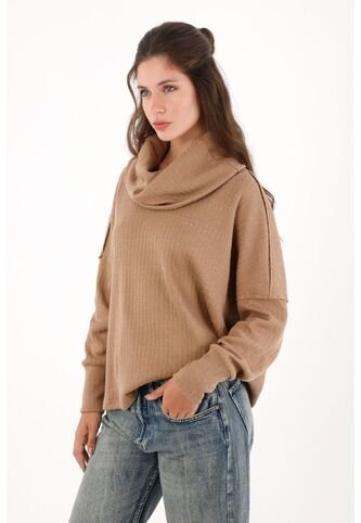 Topmark Buzo Cuello Tortuga Amplio Café Para Mujer topmark