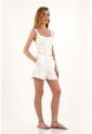 Topmark Bermuda Crudo Con Pretina Elástica En Ojalillo Para Mujer de topmark