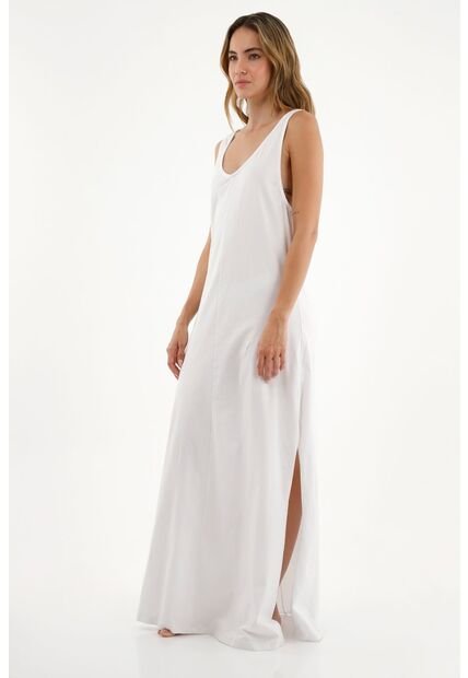 Vestido Manga Sisa Blanco Para Mujer