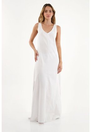 Vestido Manga Sisa Blanco Para Mujer