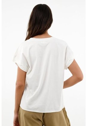 Topmark Camiseta Crudo Con Bolsillo Frontal Para Mujer