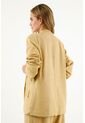 Blazer Con Tapas De Bolsillos Amarillo Para Mujer de topmark
