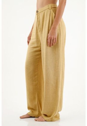Pantalón Recto Amarillo Para Mujer