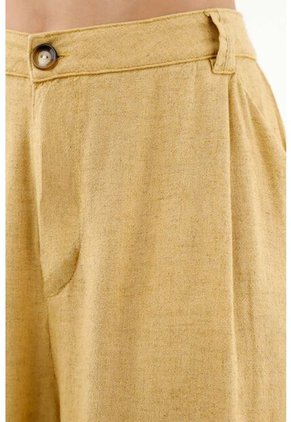 Pantalón Recto Amarillo Para Mujer