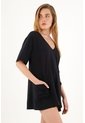 Topmark Enterizo Corto Negro Tejido Para Mujer de topmark