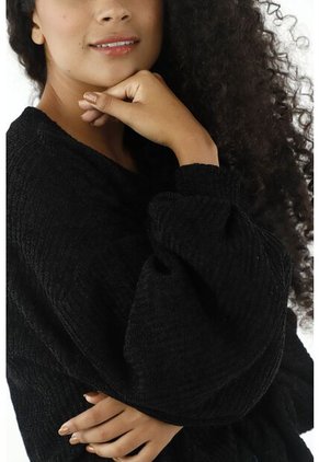 Buzo Negro Tejido Para Mujer