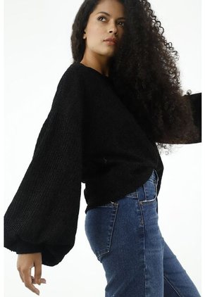 Buzo Negro Tejido Para Mujer