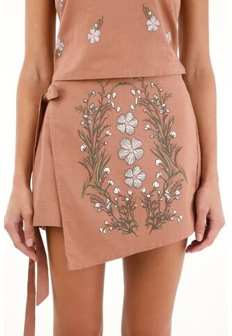 Topmark Falda Short Cruzada Con Estampado De Flores Para Mujer topmark