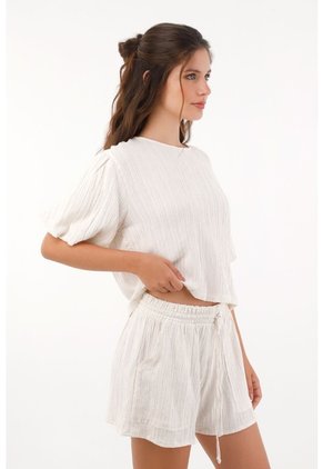 Topmark Short Con Pretina Elástica Crudo Con Diseño Limpio Para Mujer