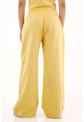 Topmark Pantalón Recto De Tiro Alto Amarillo Para Mujer