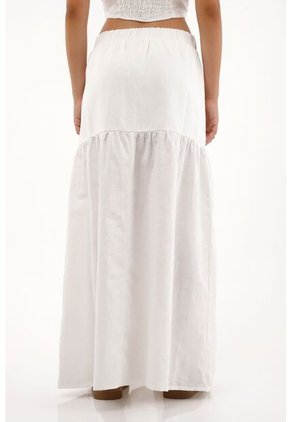 Topmark Falda Larga Con Detalles En Tela Tejida Crudo Para Mujer