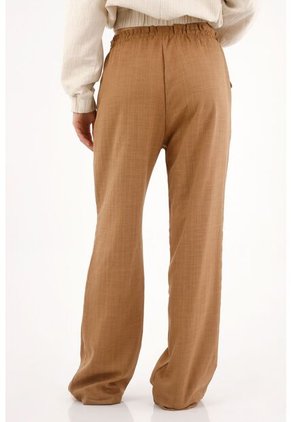 Topmark Pantalón Recto Con Cintura Elástica Café Para Mujer