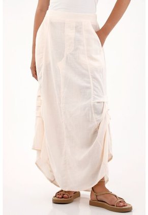 Topmark Falda Larga Con Bolsillos De Parche Crudo Para Mujer